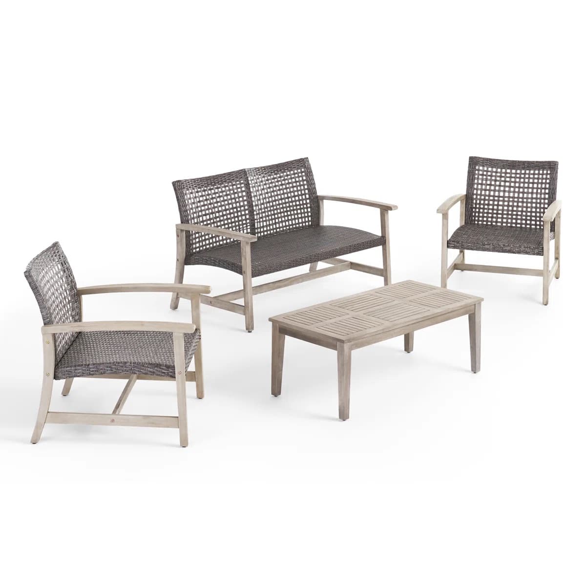 Bàn Ghế Gỗ Đan Mây Ngoài Trời – BG06 - ảnh 2