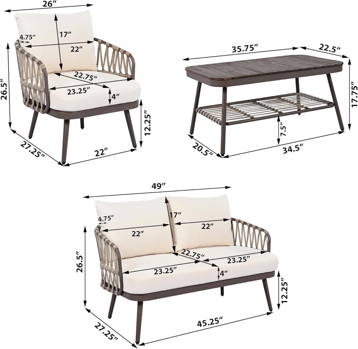 Bàn Ghế Ngoài Trời Khung Sắt – BG04 - ảnh 3