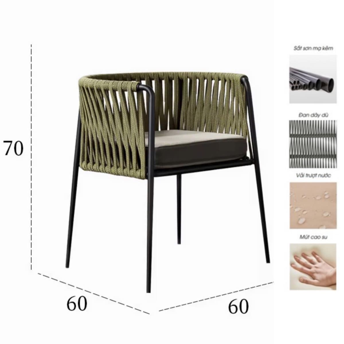 Ghế Cafe Chân Sắt Hiện Đại – NT23 - ảnh 8