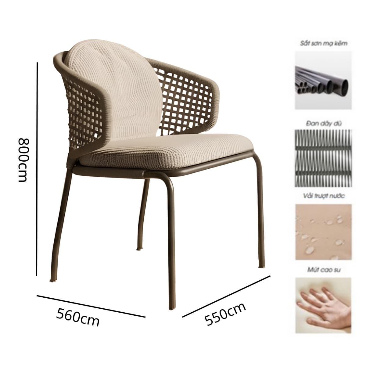 Ghế Cafe Đan Dây Hiện Đại – NT18 - ảnh 9