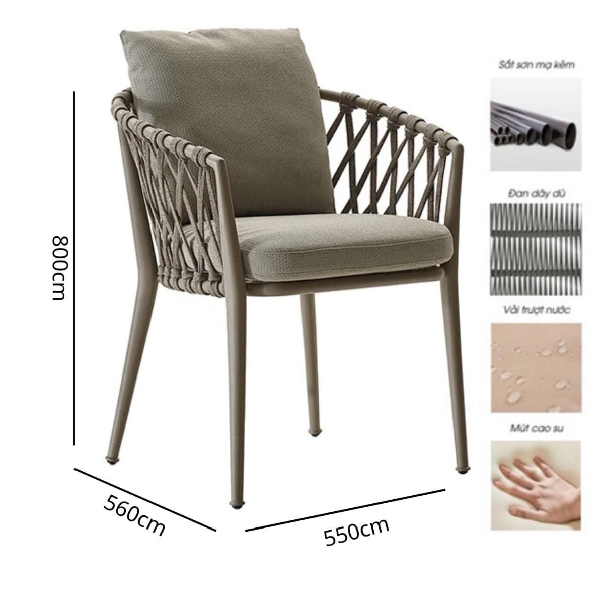 Ghế Cafe Khung Sắt Sang Trọng – NT28 - ảnh 9