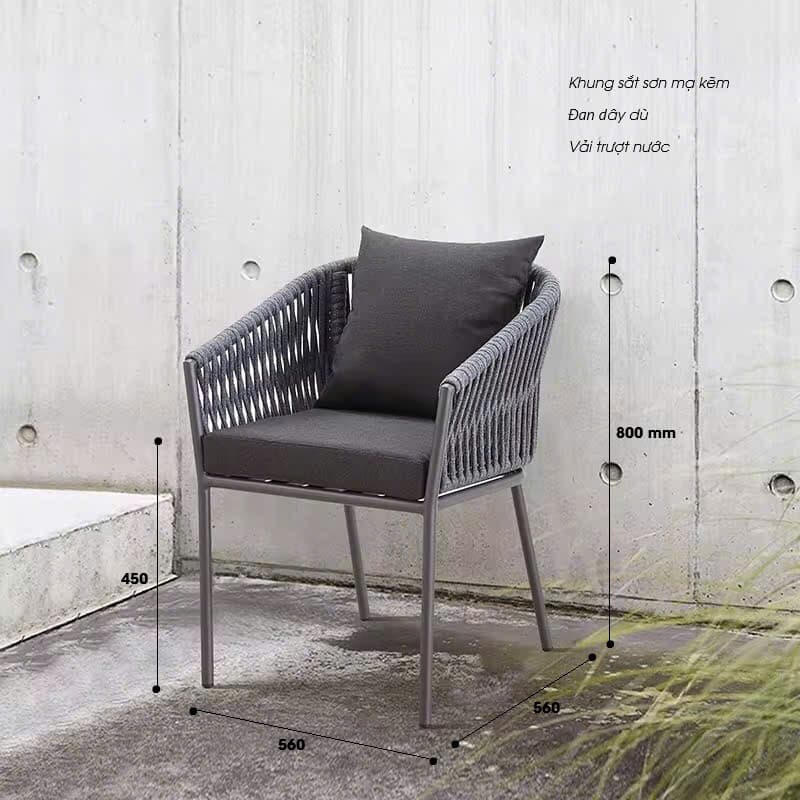 Ghế Đan Dây Ngoài Trời Khung Sắt – NT01 - ảnh 8