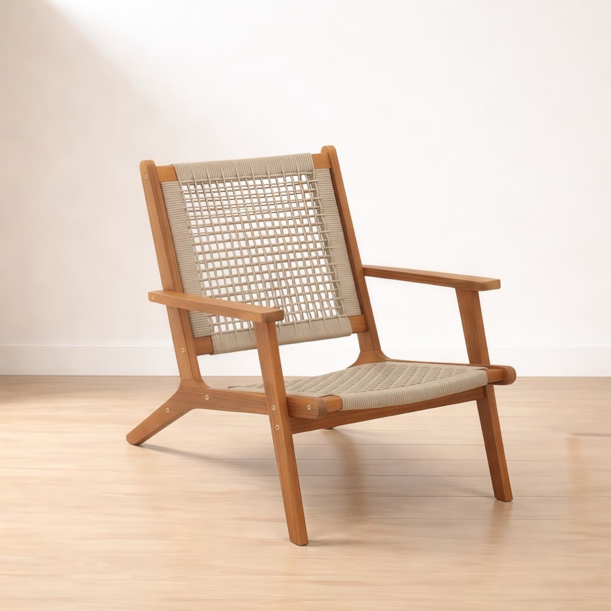 Ghế Gỗ Đan Dây Tựa Lưng GG07