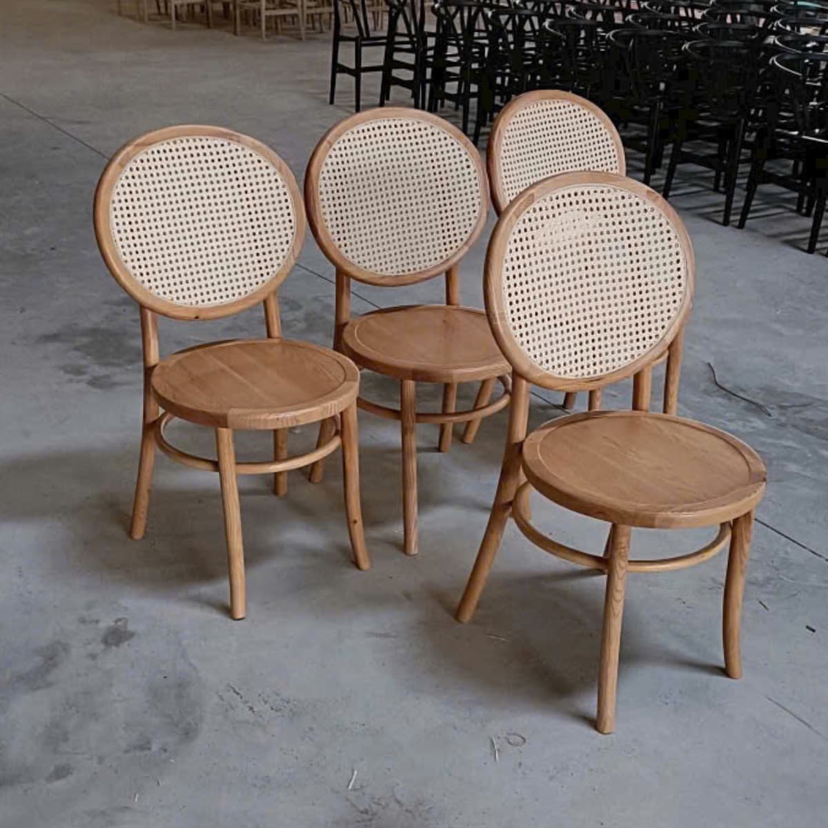 Ghế Gỗ Đan Mây Mặt Nệm Tròn – GAG14 - ảnh 4