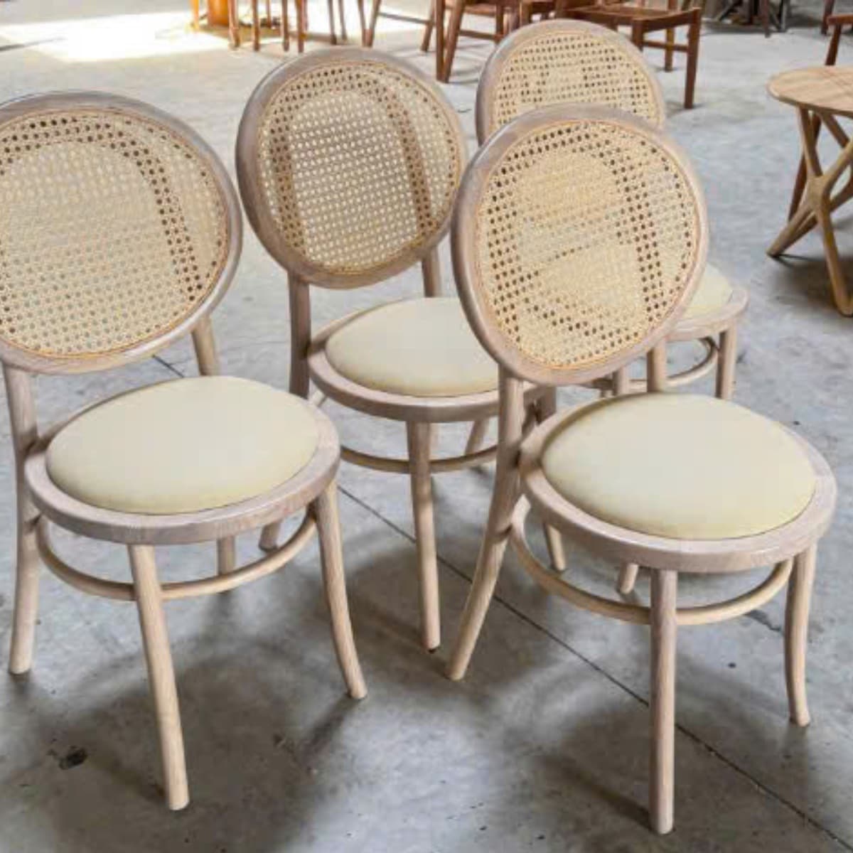 Ghế Gỗ Đan Mây Mặt Nệm Tròn – GAG14 - ảnh 6