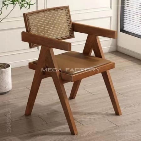 Ghế Gỗ Đan Mây Tay Vịn Bọc Nệm - GAG12 - ảnh 4