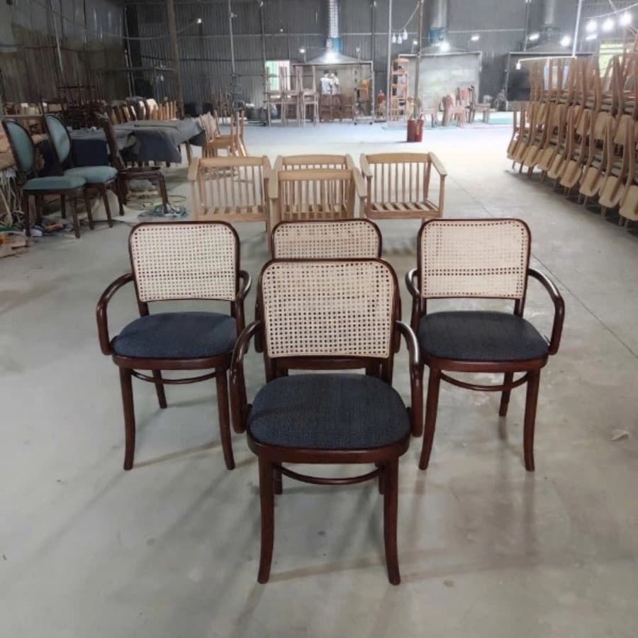 Ghế Gỗ Đan Mây Tay Vịn Hiện Đại – GAG19 - ảnh 6