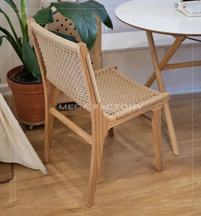 Ghế Gỗ Tựa Lưng Đan Dây - GAG13 - ảnh 2