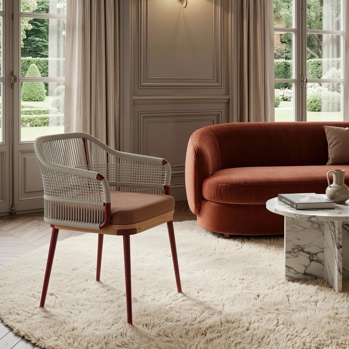 Ghế Ngoài Trời Chân Sắt Đan Dây – NT14 - ảnh 3