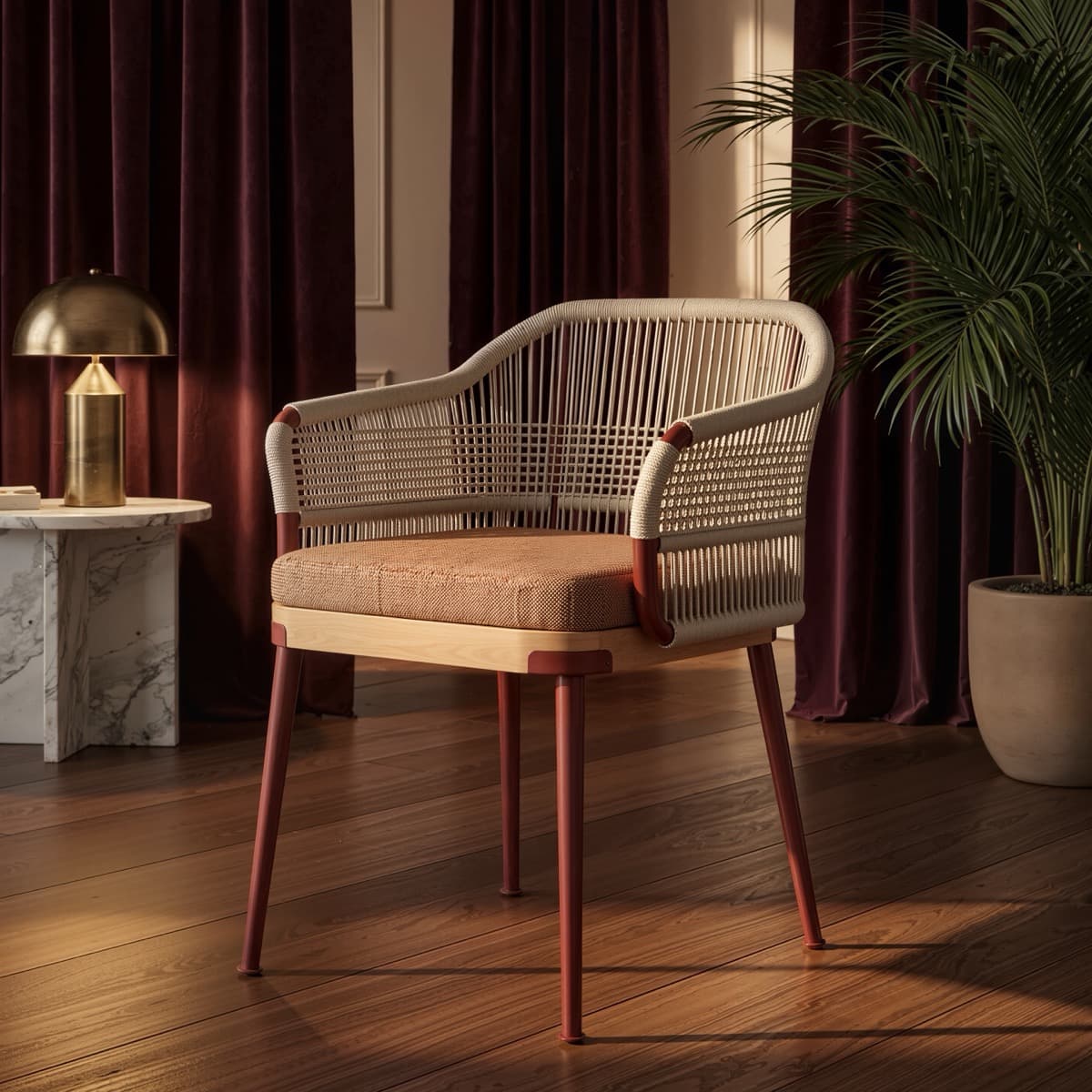 Ghế Ngoài Trời Chân Sắt Đan Dây – NT14 - ảnh 4