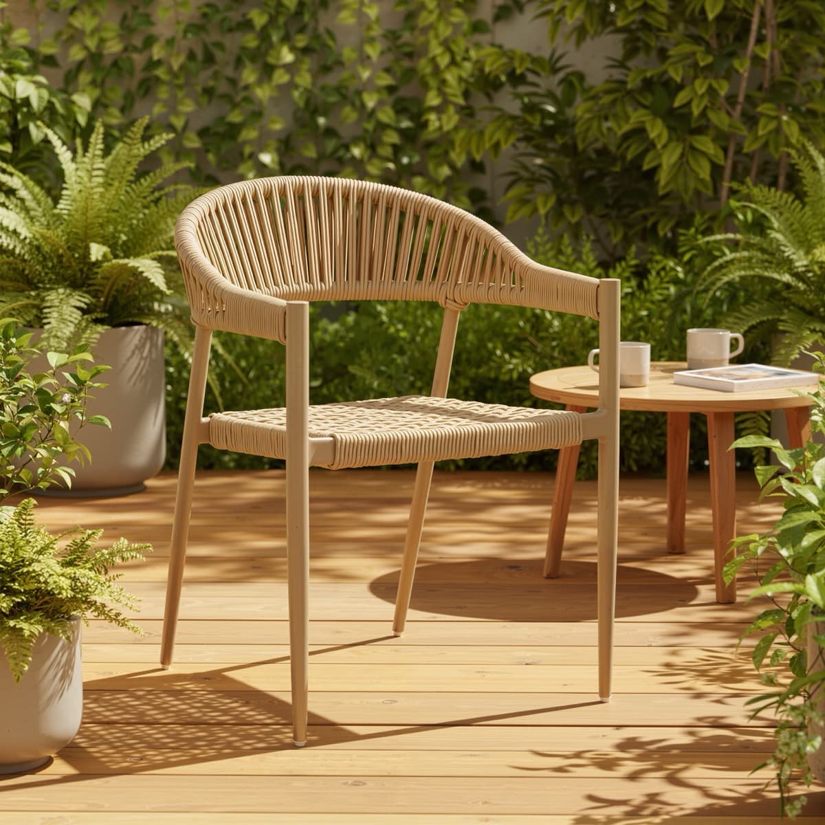 Ghế Ngoài Trời Đan Dây Khung Sắt – NT02