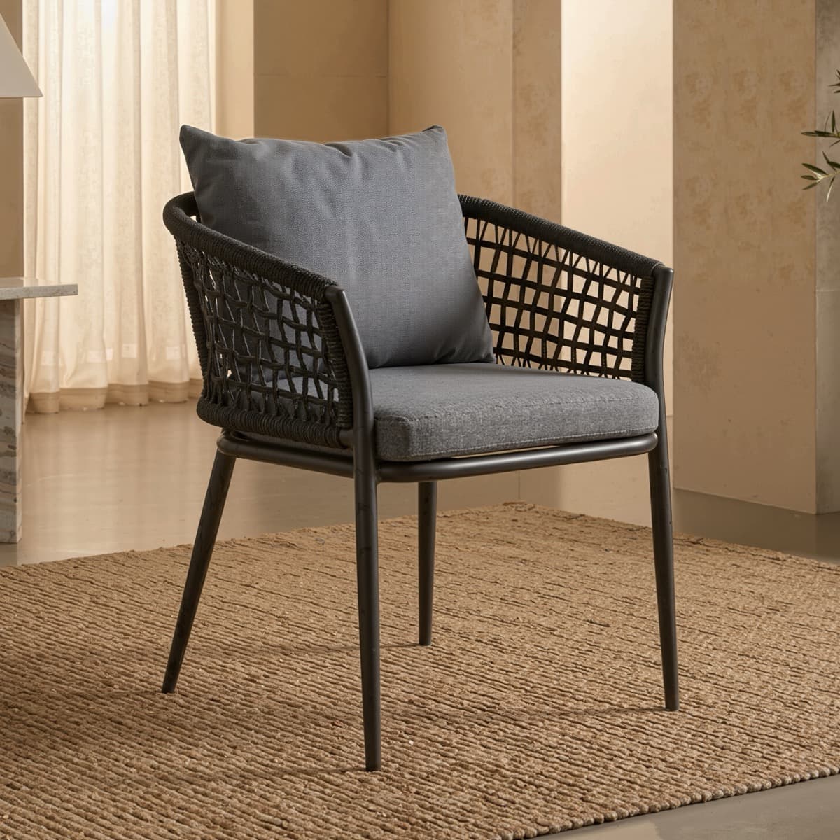 Ghế Ngoài Trời Mặt Nệm Đan Dây – NT16