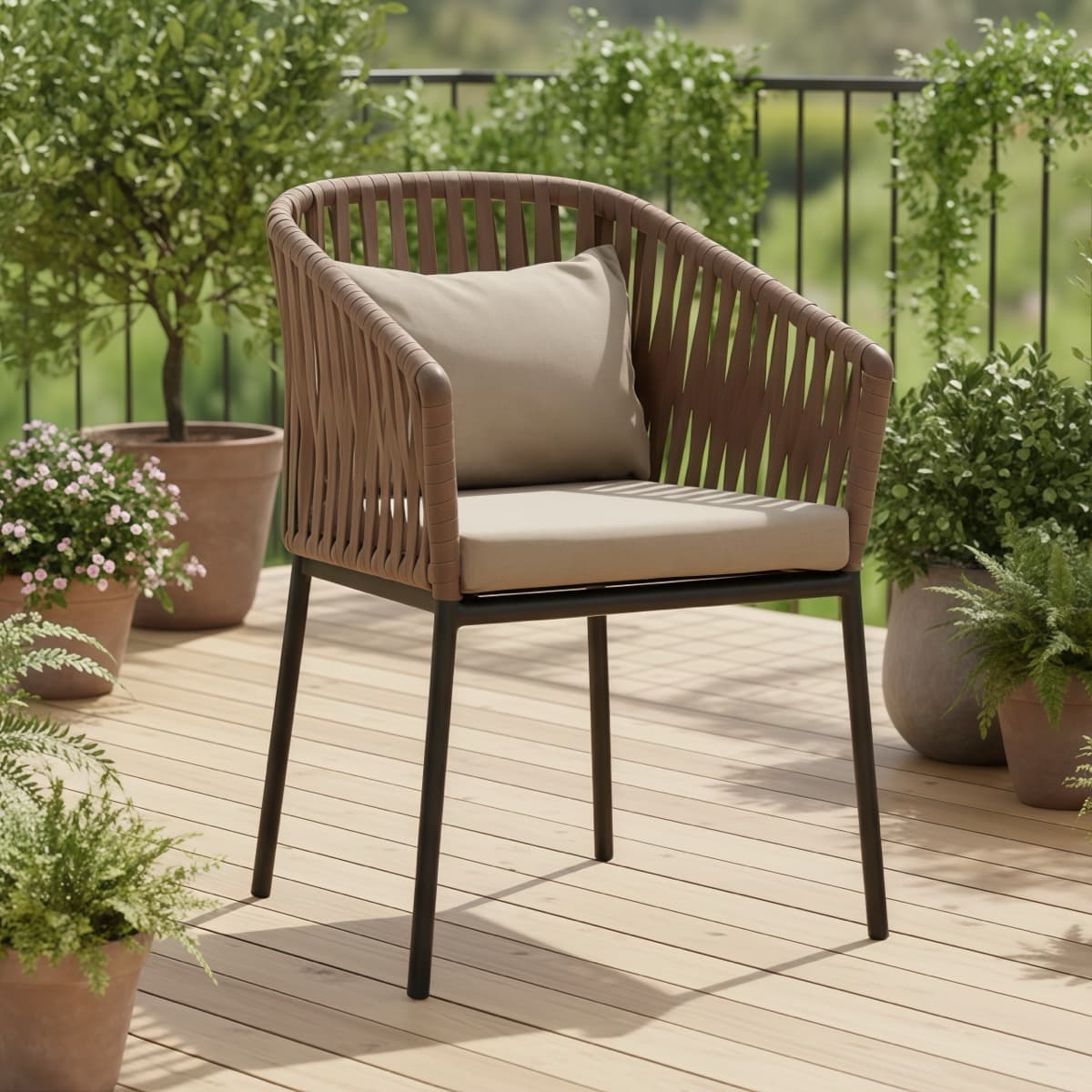 Ghế Sắt Đan Dây Ngoài Trời – NT09