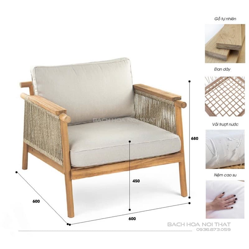 Ghế Sofa Ngoài Trời Bền Đẹp SF24 - ảnh 9