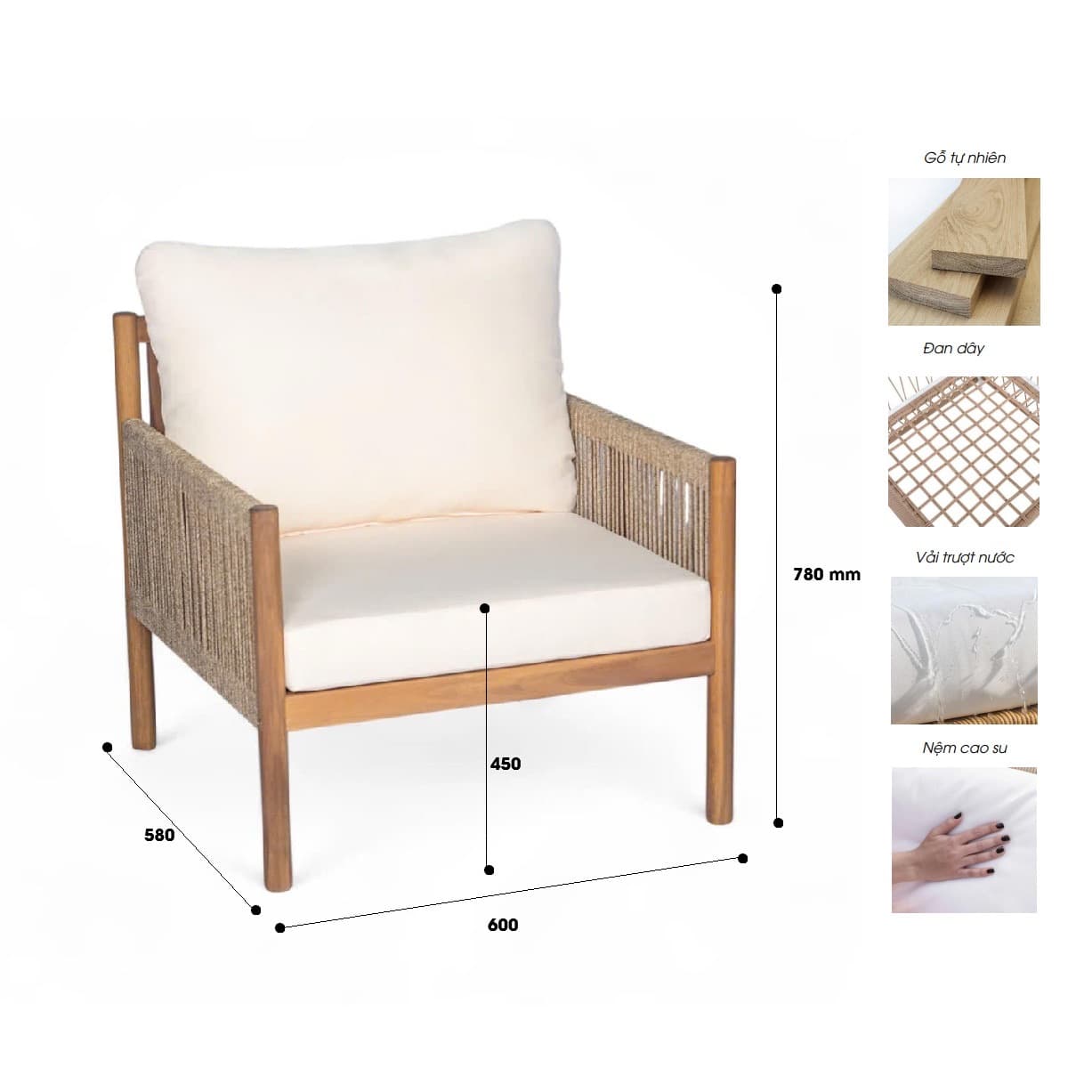 Ghế Sofa Ngoài Trời Thư Giãn – SF10 - ảnh 2