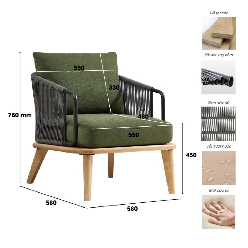 Ghế Sofa Sân Vườn Hiện Đại SF20 - ảnh 7