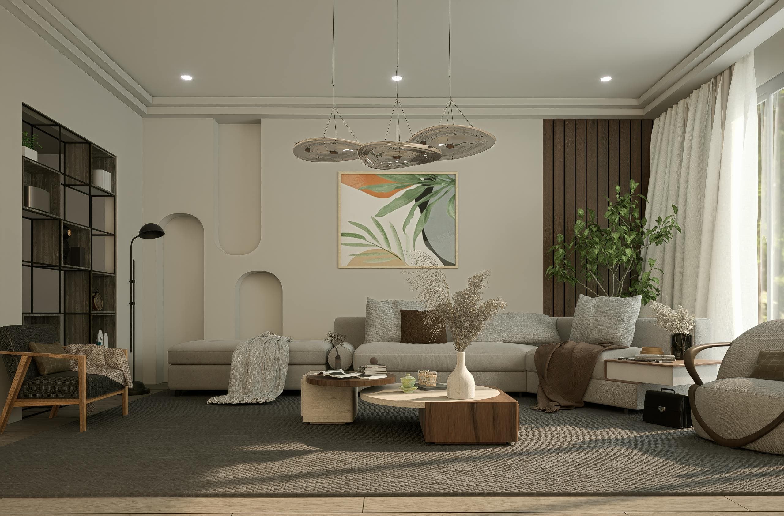 Phòng khách hiện đại phong cách tối giản